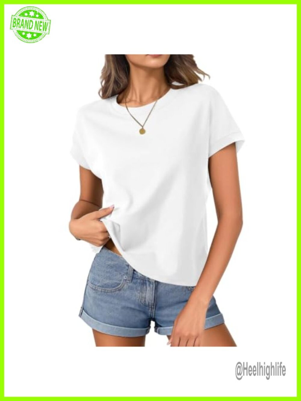 Women's Cotton Blend Cap Sleeve Crop Top Crewneck Boxy Loose Fit Casual Tee